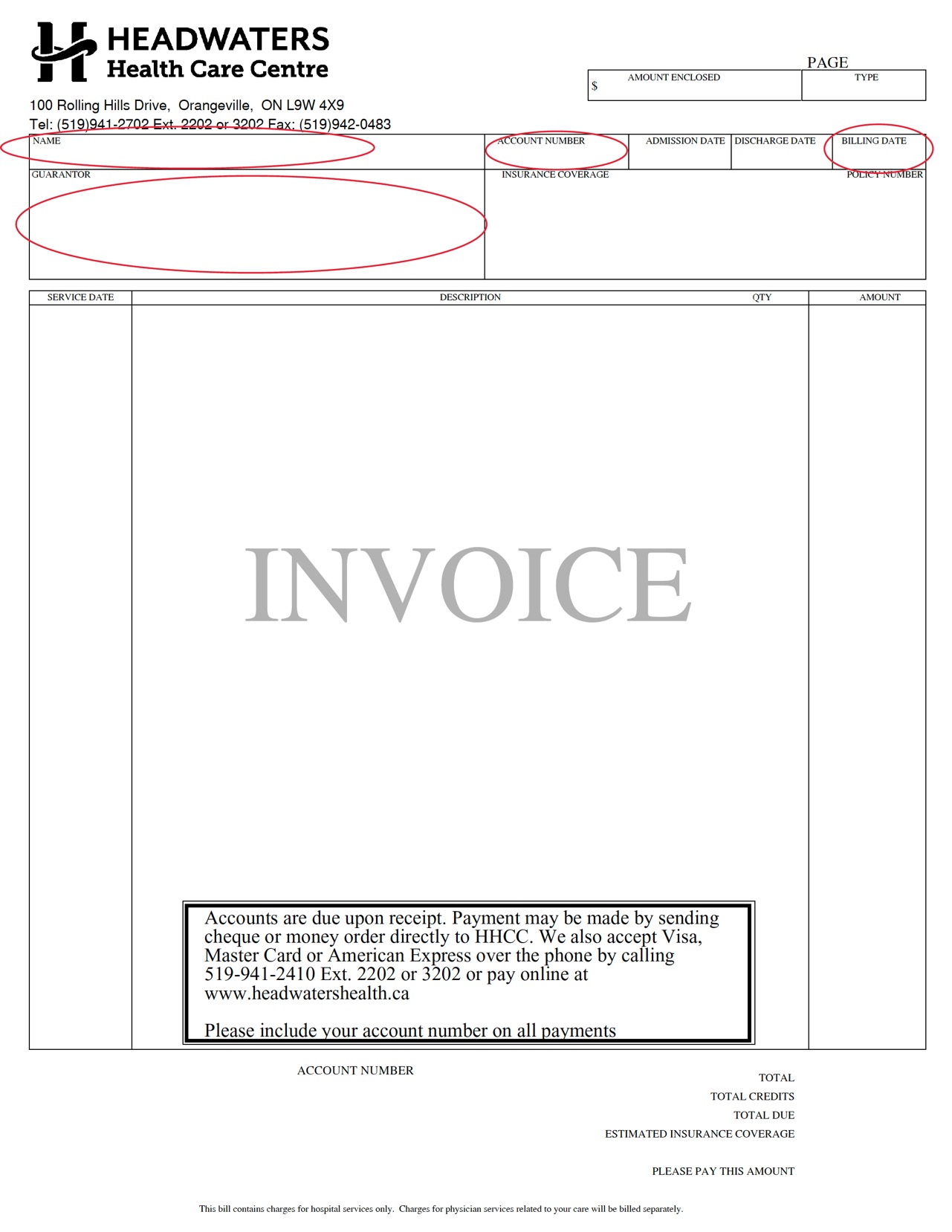 Sample invoice image